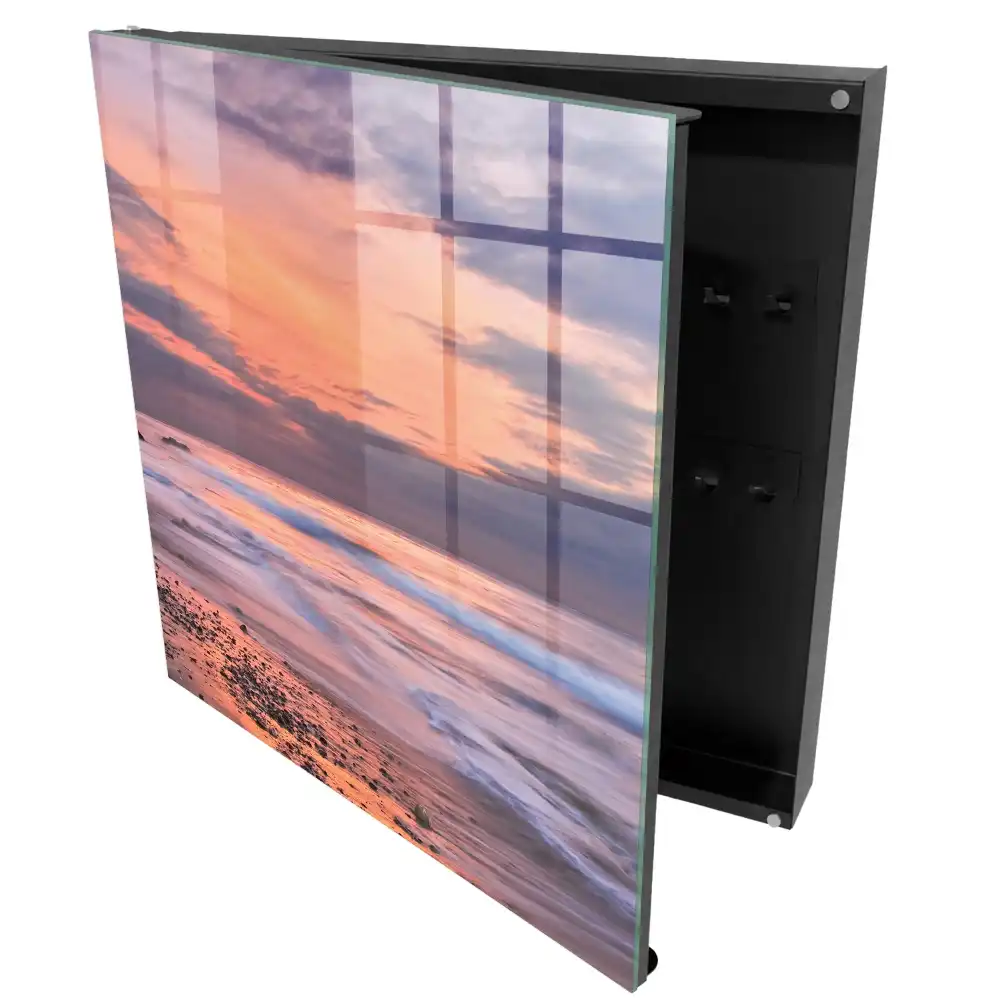 Dulapior pentru chei cu design apus de soare romantic peste mare