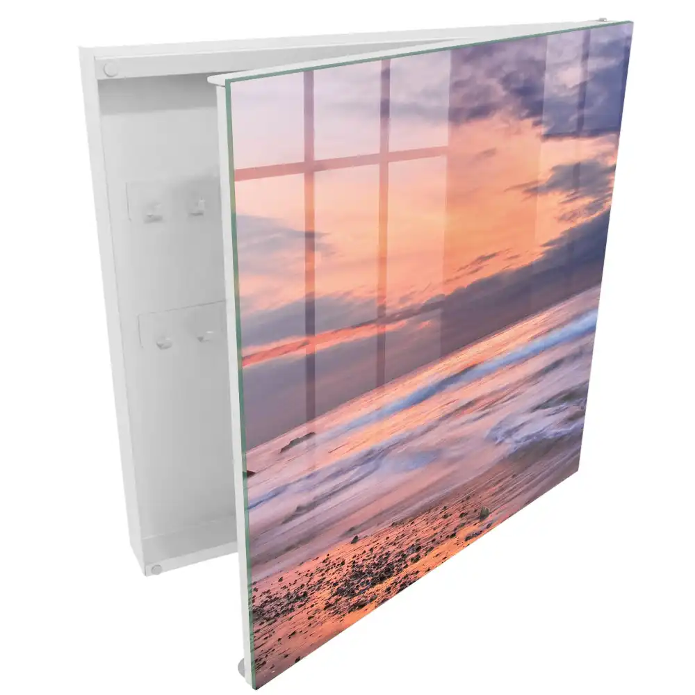 Dulapior pentru chei cu design apus de soare romantic peste mare
