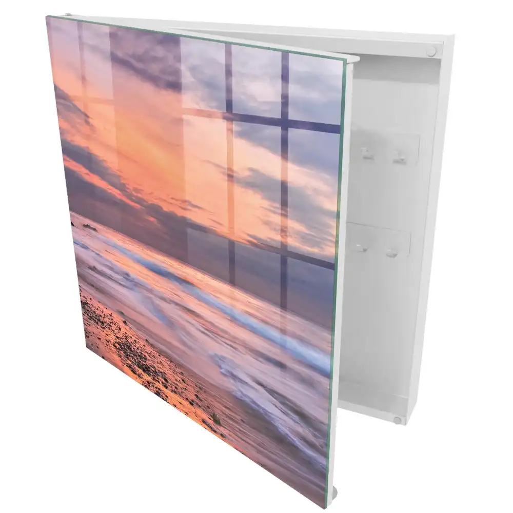 Dulapior pentru chei cu design apus de soare romantic peste mare