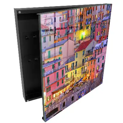 Dulap pentru chei cu design de clădiri colorate