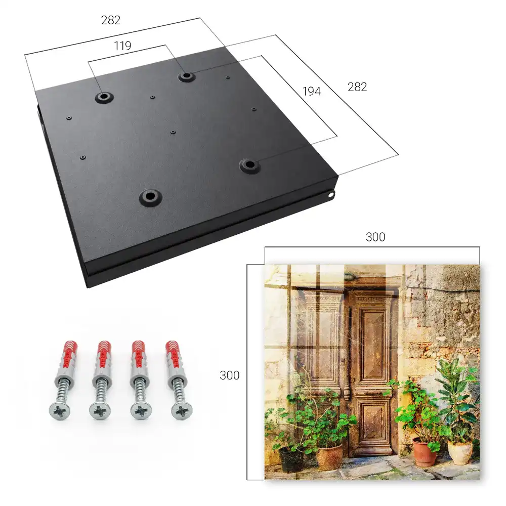 Suport de perete pentru chei din lemn cu design plante în ghivece de lut