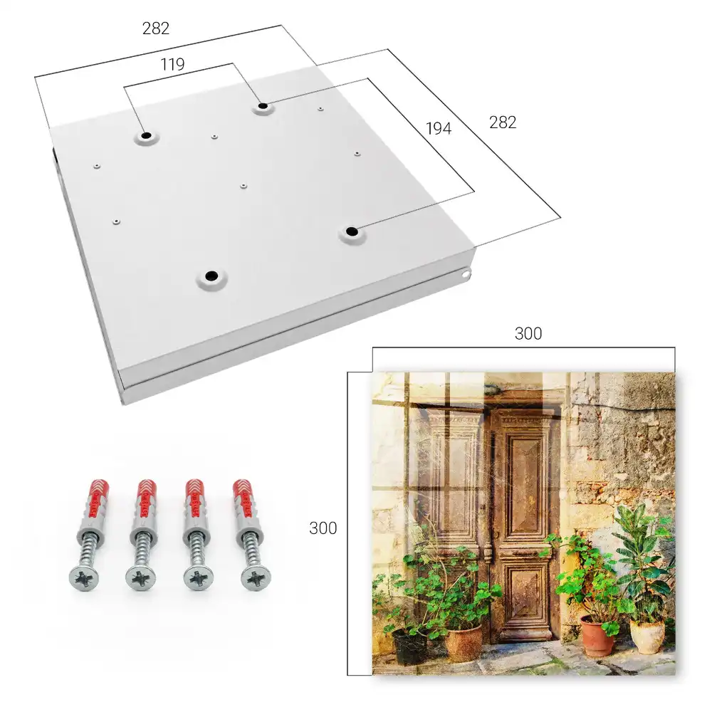 Suport de perete pentru chei din lemn cu design plante în ghivece de lut