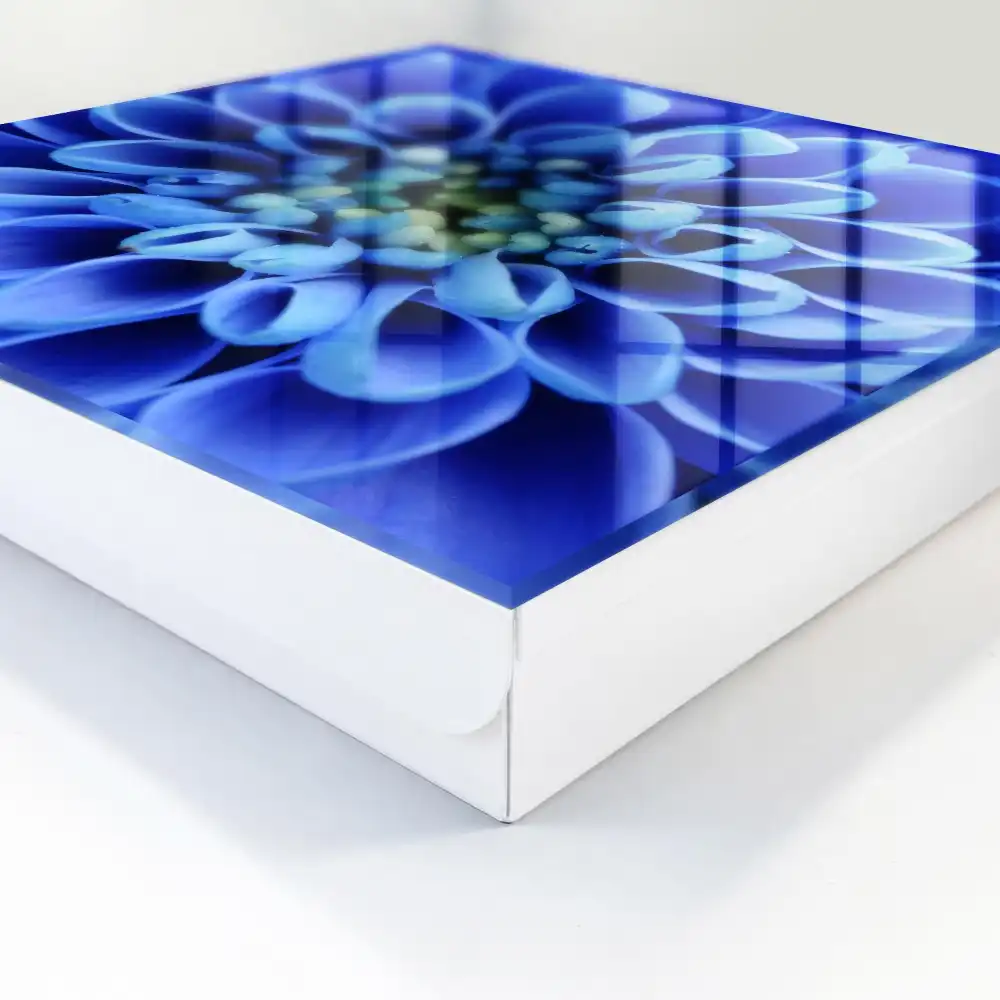 Cutie de chei pentru perete cu model floral albastru dispus în spirală