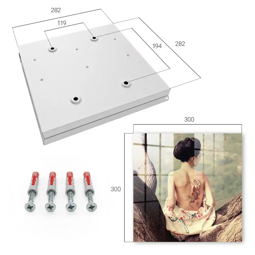 Dulap pentru chei cu model decorativ reprezentând o persoană într-un copac cu tatuaj