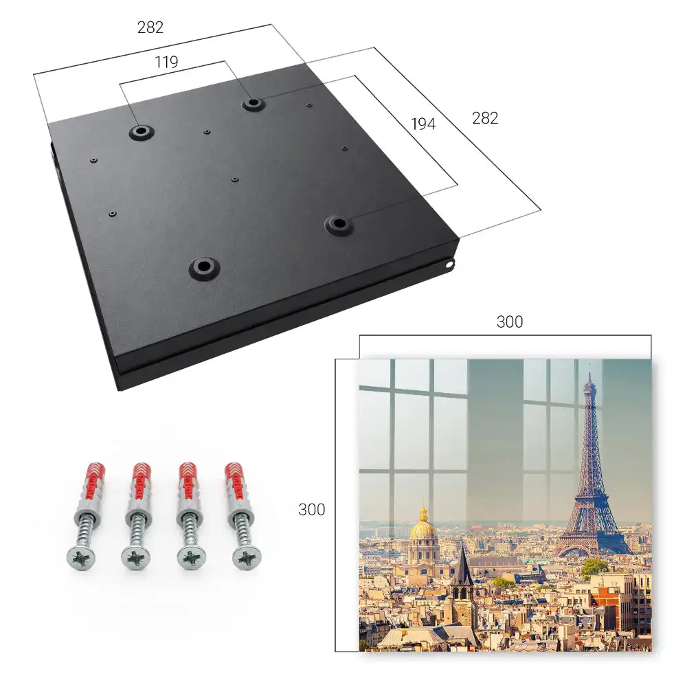 Dulapior pentru chei cu design panoramic al orașului și Turnul Eiffel în fundal