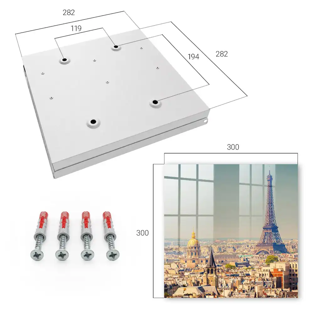 Dulapior pentru chei cu design panoramic al orașului și Turnul Eiffel în fundal