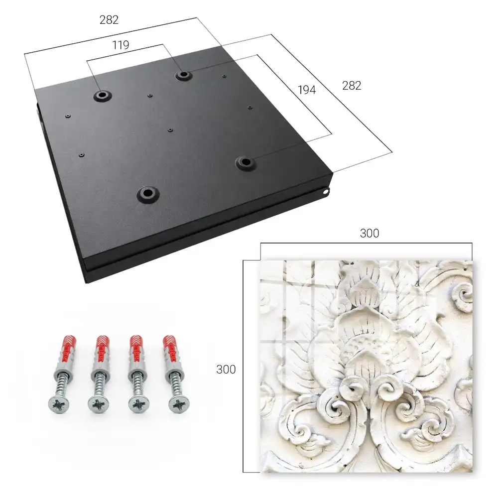 Cuier de perete pentru chei cu motive florale decorate complex