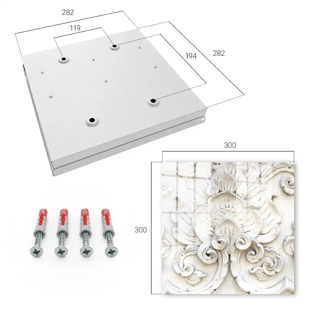 Cuier de perete pentru chei cu motive florale decorate complex