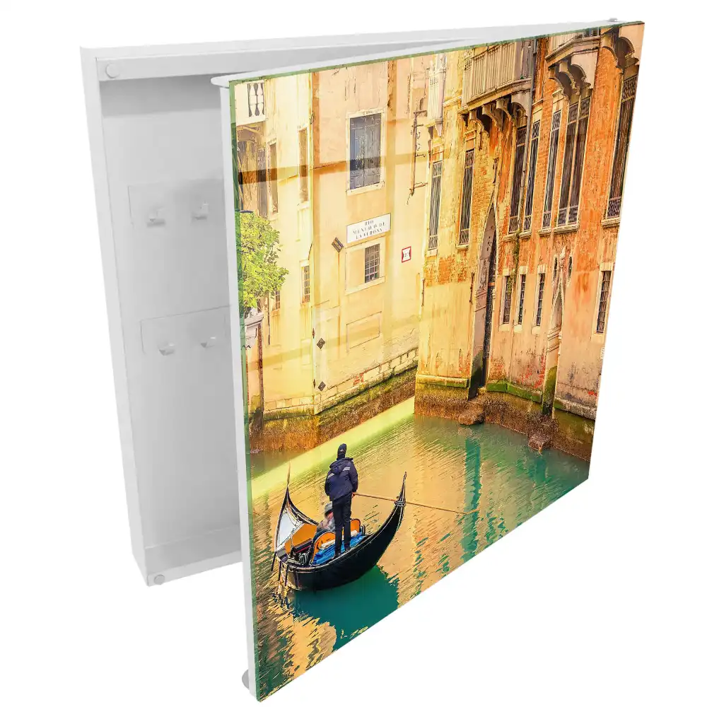 Dulapior pentru chei cu design italian cu gondolier și clădiri