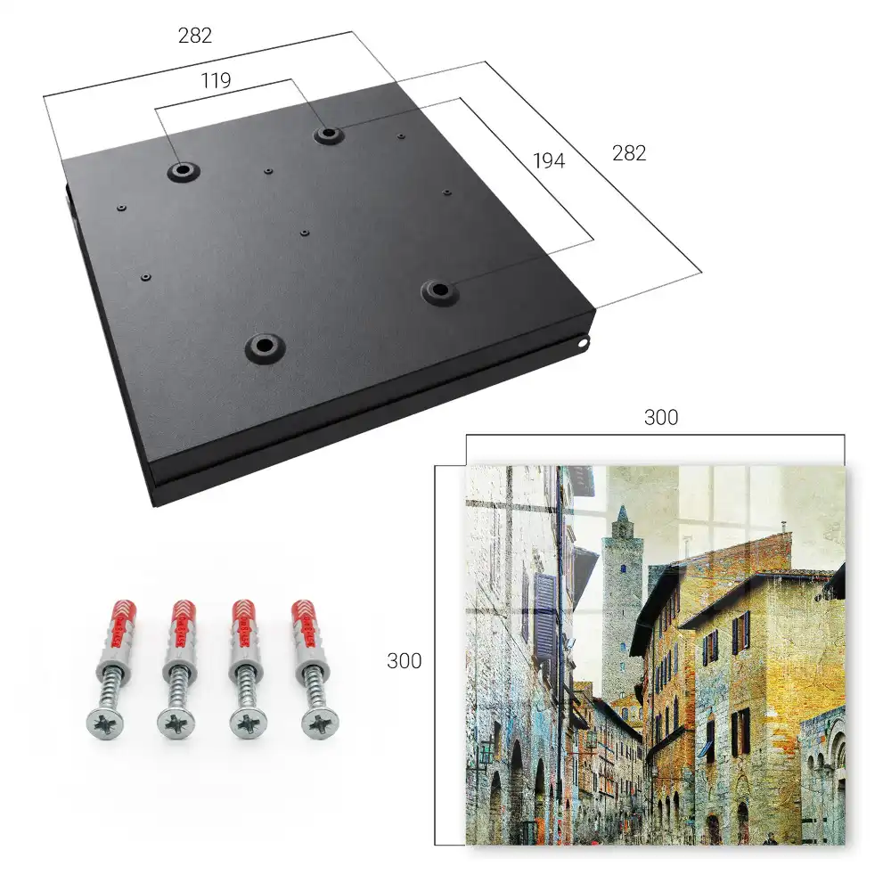 Dulapior pentru chei cu design de clădire istorică din cărămidă și piatră
