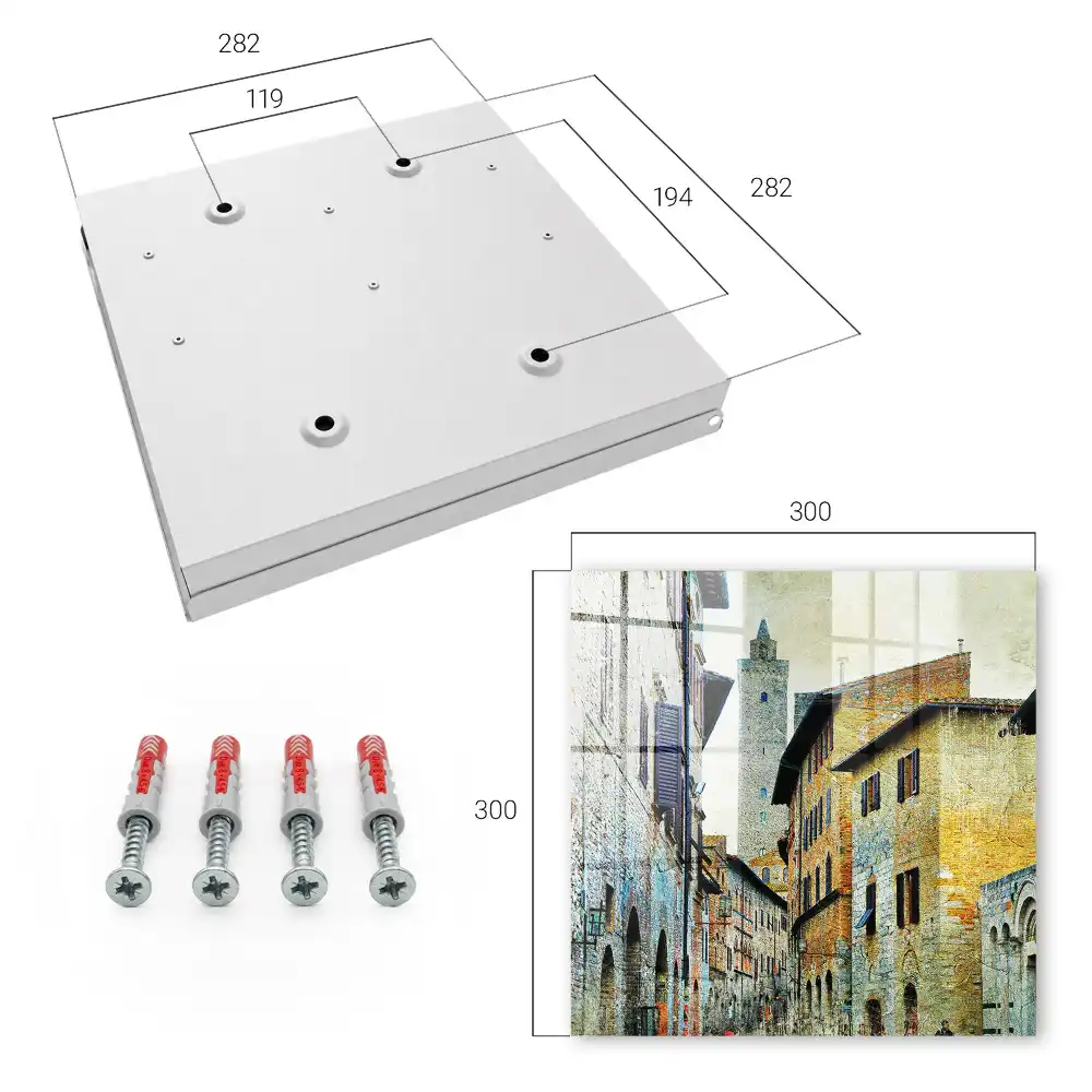 Dulapior pentru chei cu design de clădire istorică din cărămidă și piatră