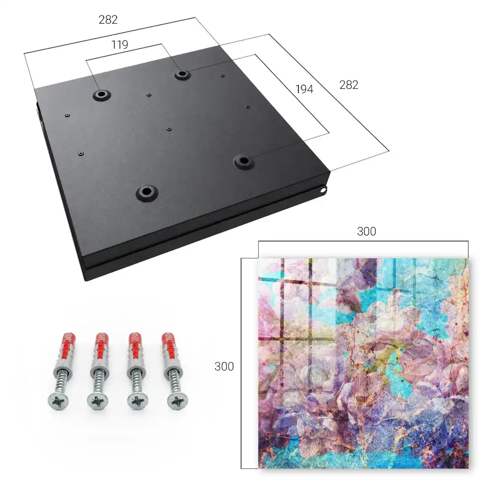 Dulapior pentru chei cu model floral violet pe fundal albastru