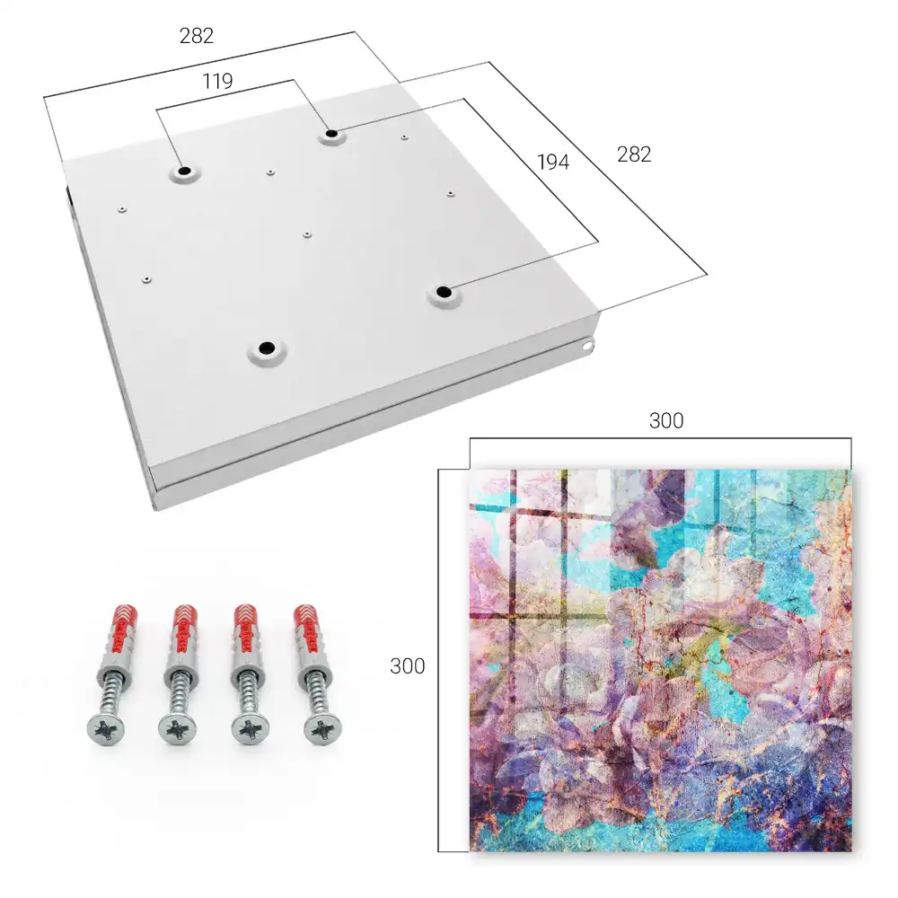 Dulapior pentru chei cu model floral violet pe fundal albastru