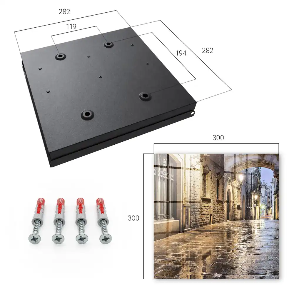 Dulapior pentru chei cu design stradă istorică iluminată nocturn
