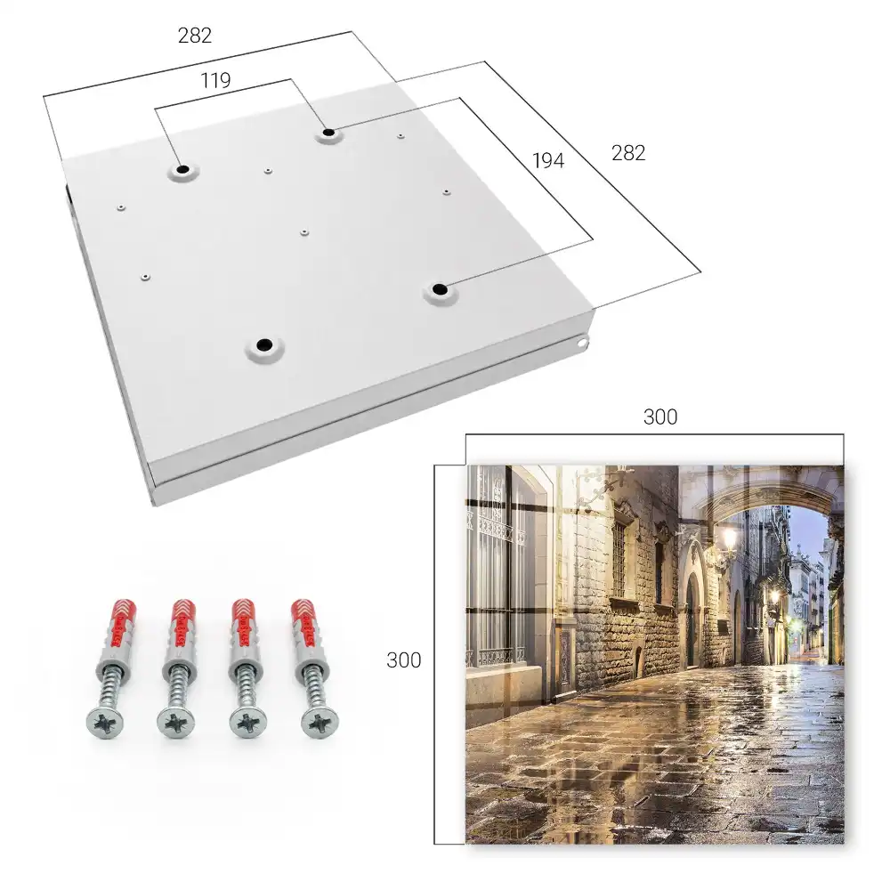 Dulapior pentru chei cu design stradă istorică iluminată nocturn