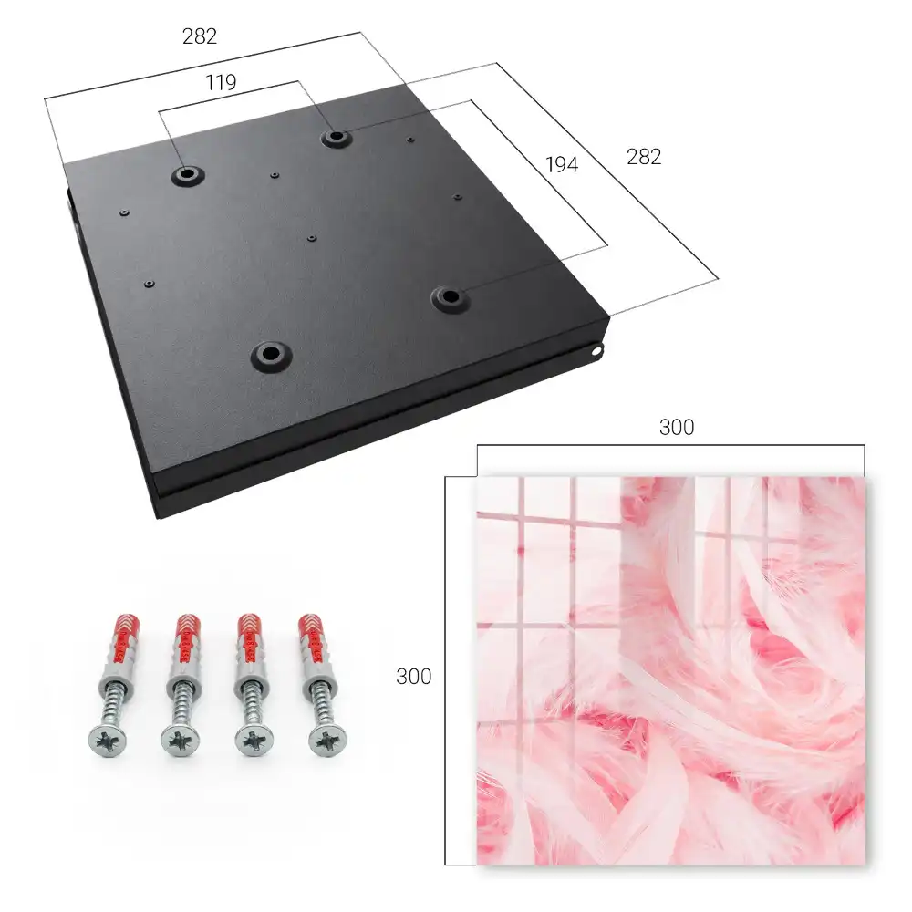 Dulapior pentru chei cu model decorativ cu pene roz