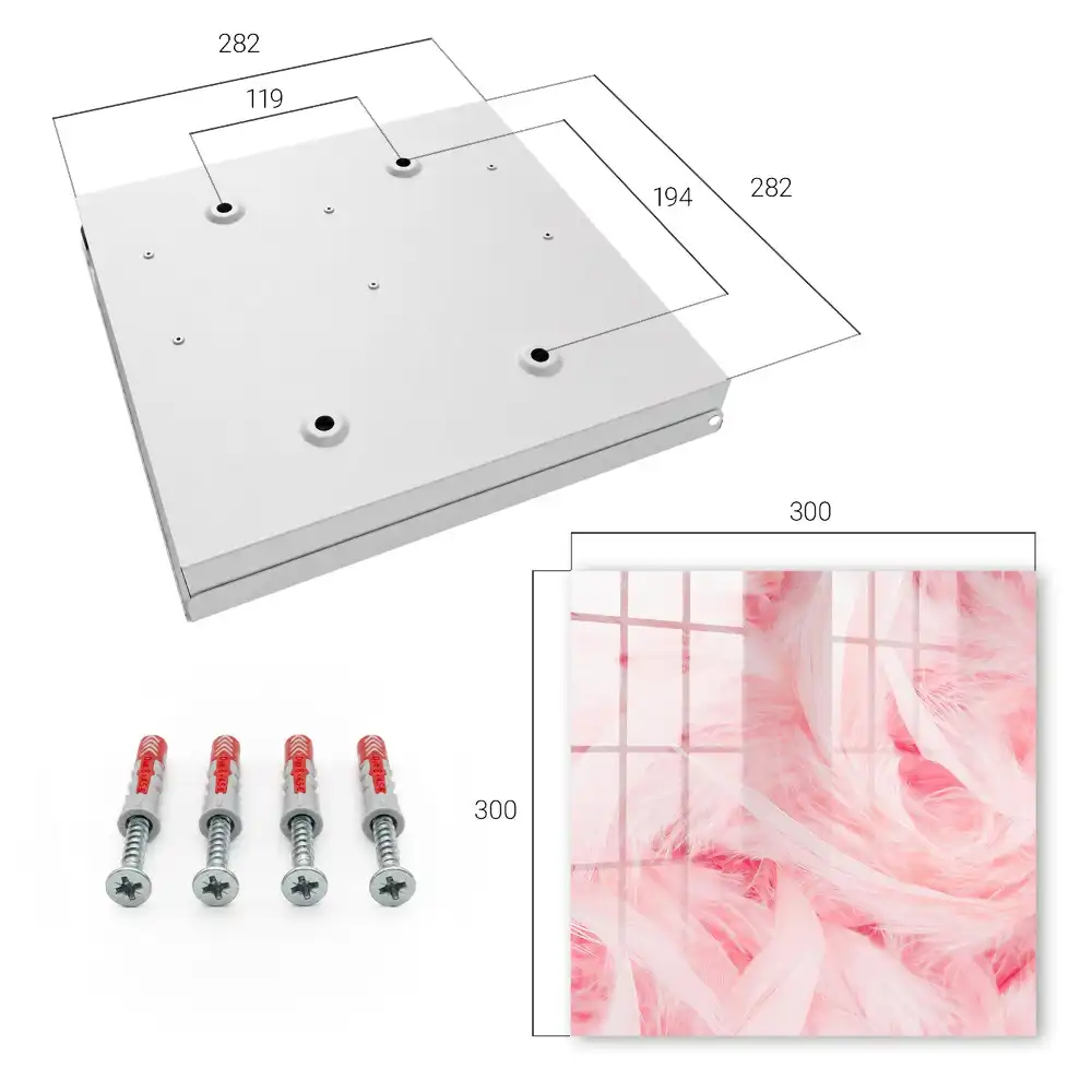 Dulapior pentru chei cu model decorativ cu pene roz