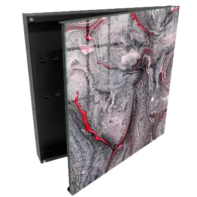Dulap cu chei cu model abstract gri și roz