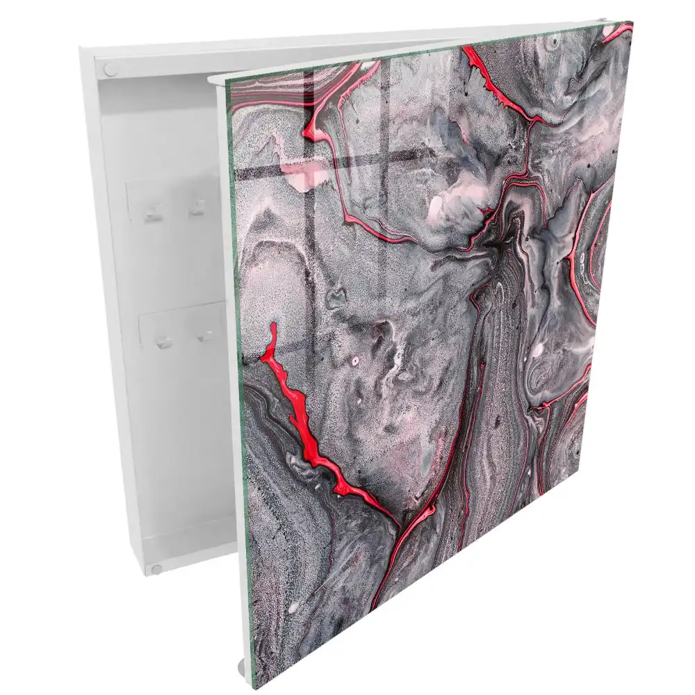 Dulap cu chei cu model abstract gri și roz