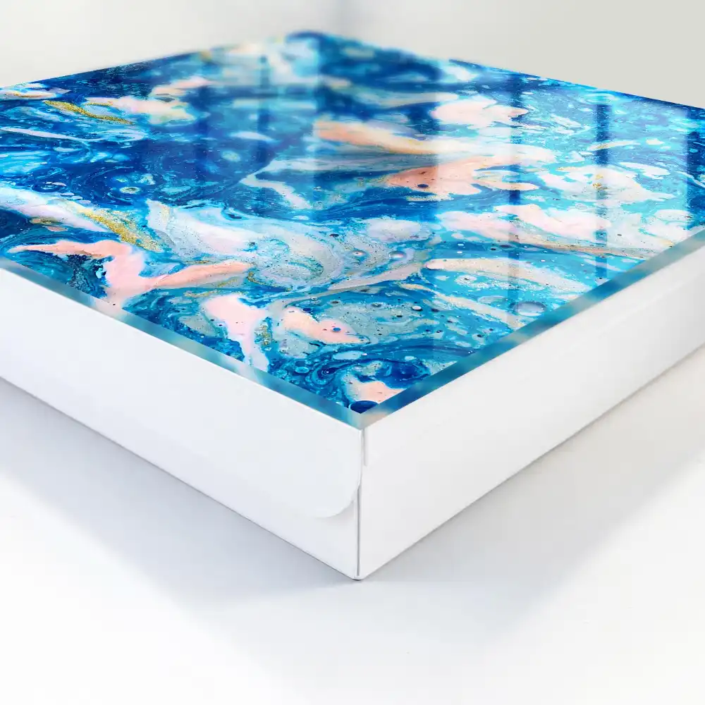 Casetă pentru chei cu design abstract albastru pastel