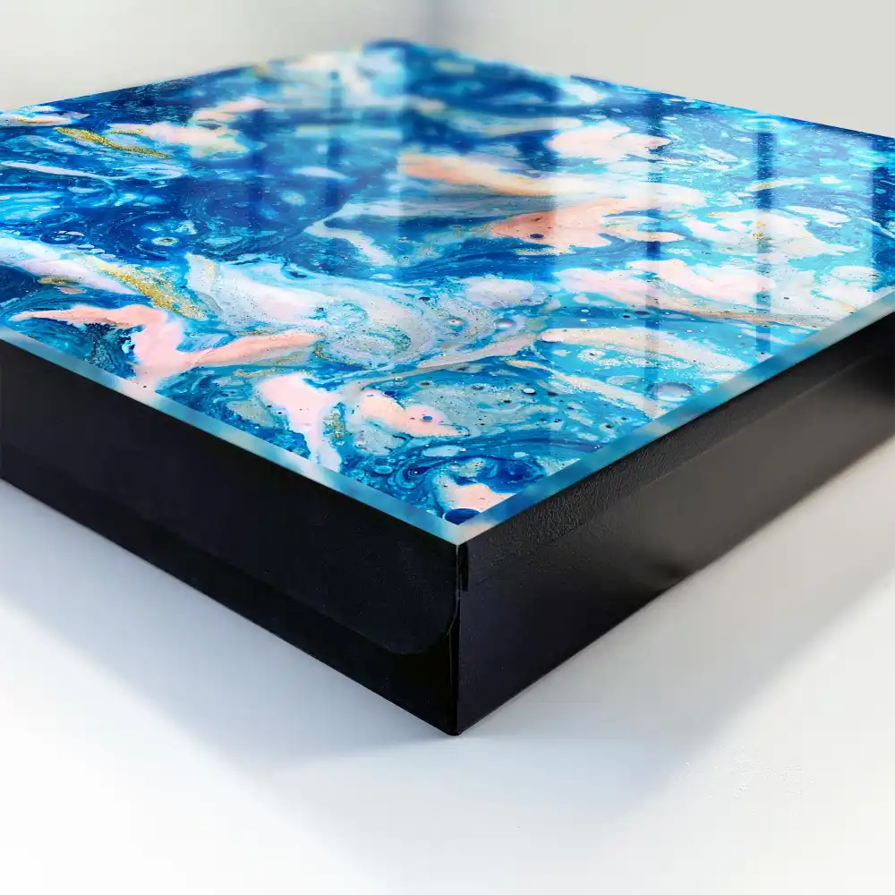 Casetă pentru chei cu design abstract albastru pastel
