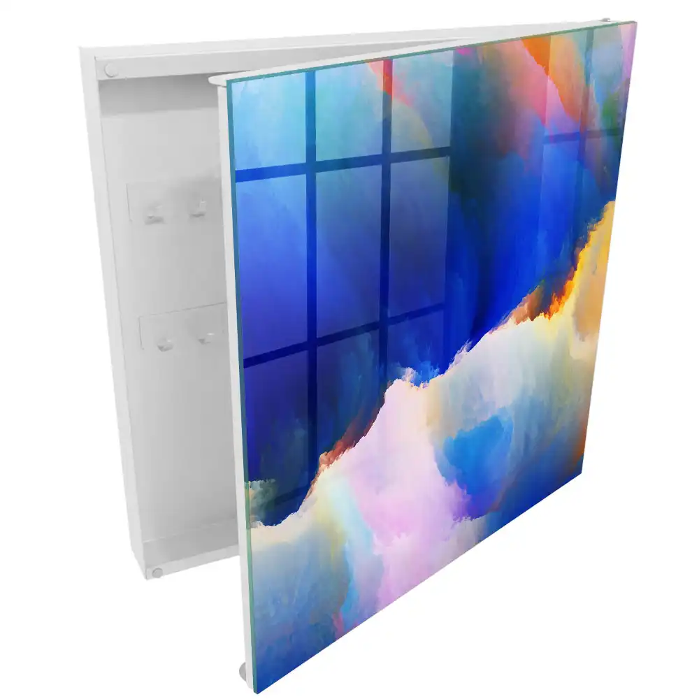 Dulap pentru chei cu design multicolor armonios
