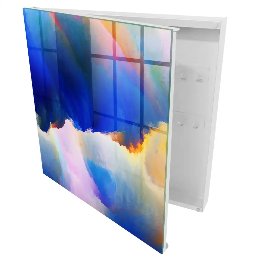 Dulap pentru chei cu design multicolor armonios
