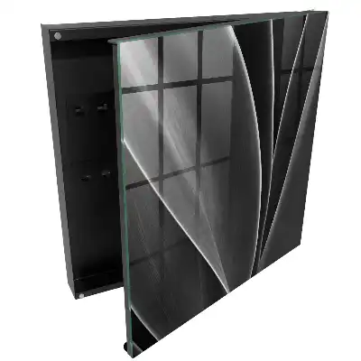 Suport de chei pentru perete cu model de frunze în alb și negru cu design elegant