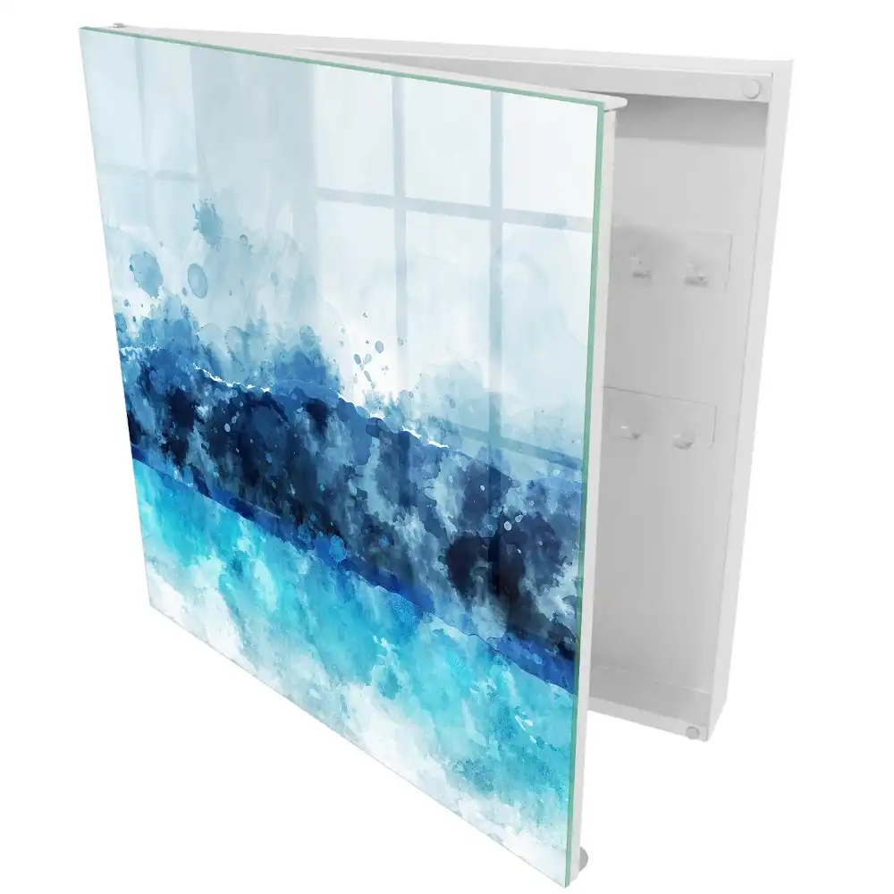 Dulap pentru chei cu design modern și model cu valuri turcoaz