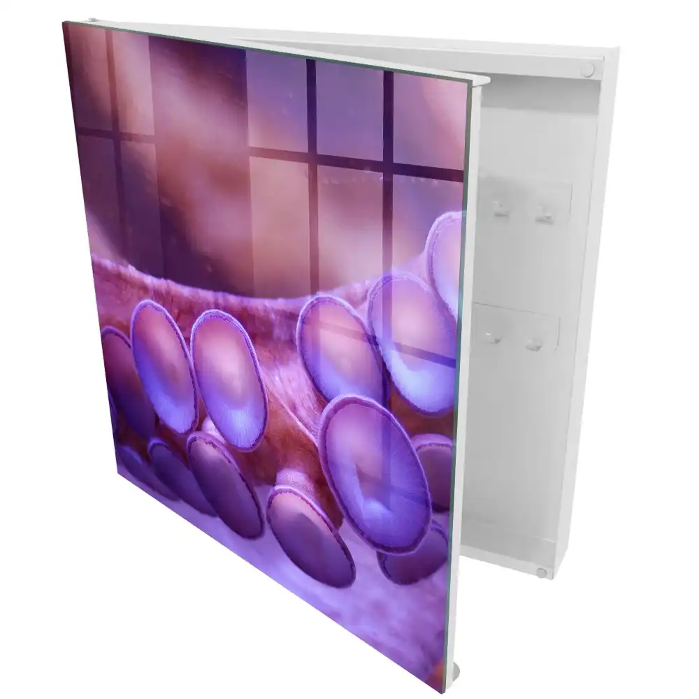 Dulapior pentru chei violet cu design misterios