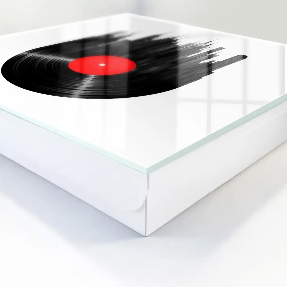 Cutiuta pentru chei de perete cu design urban zgarie-nori din vinil negru