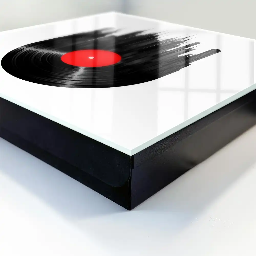 Cutiuta pentru chei de perete cu design urban zgarie-nori din vinil negru