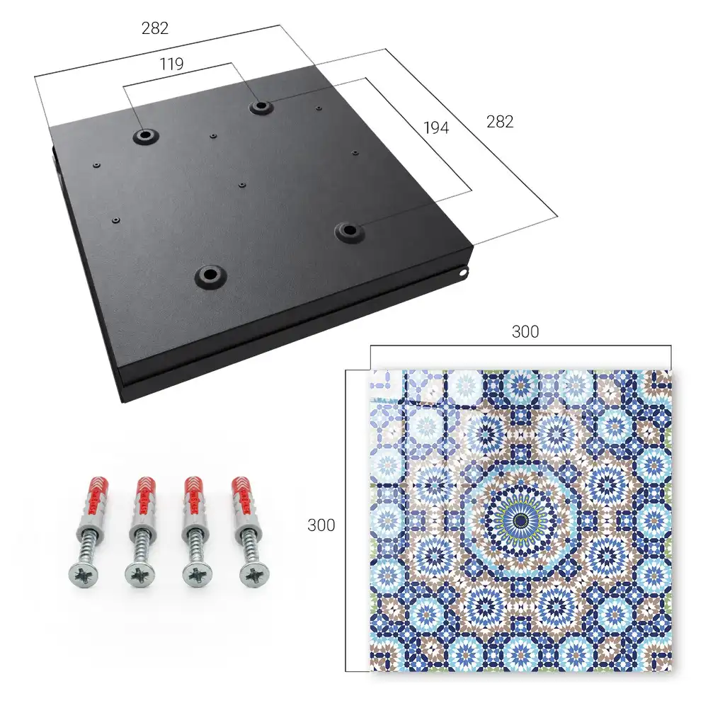 Casetă pentru chei cu mozaic geometric colorat