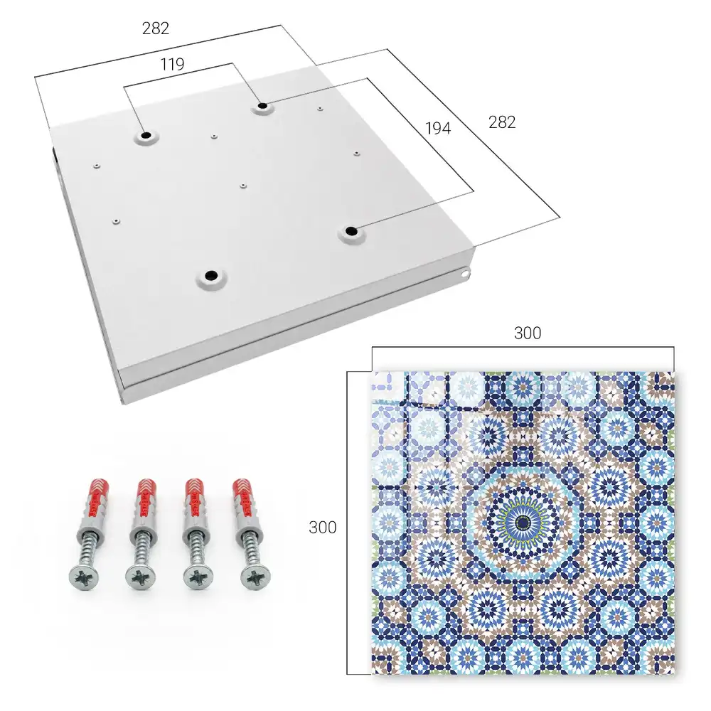 Casetă pentru chei cu mozaic geometric colorat