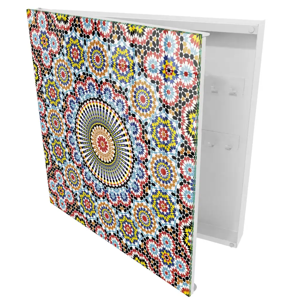 Suport de chei pentru perete cu design dinamic și modele mozaic colorat