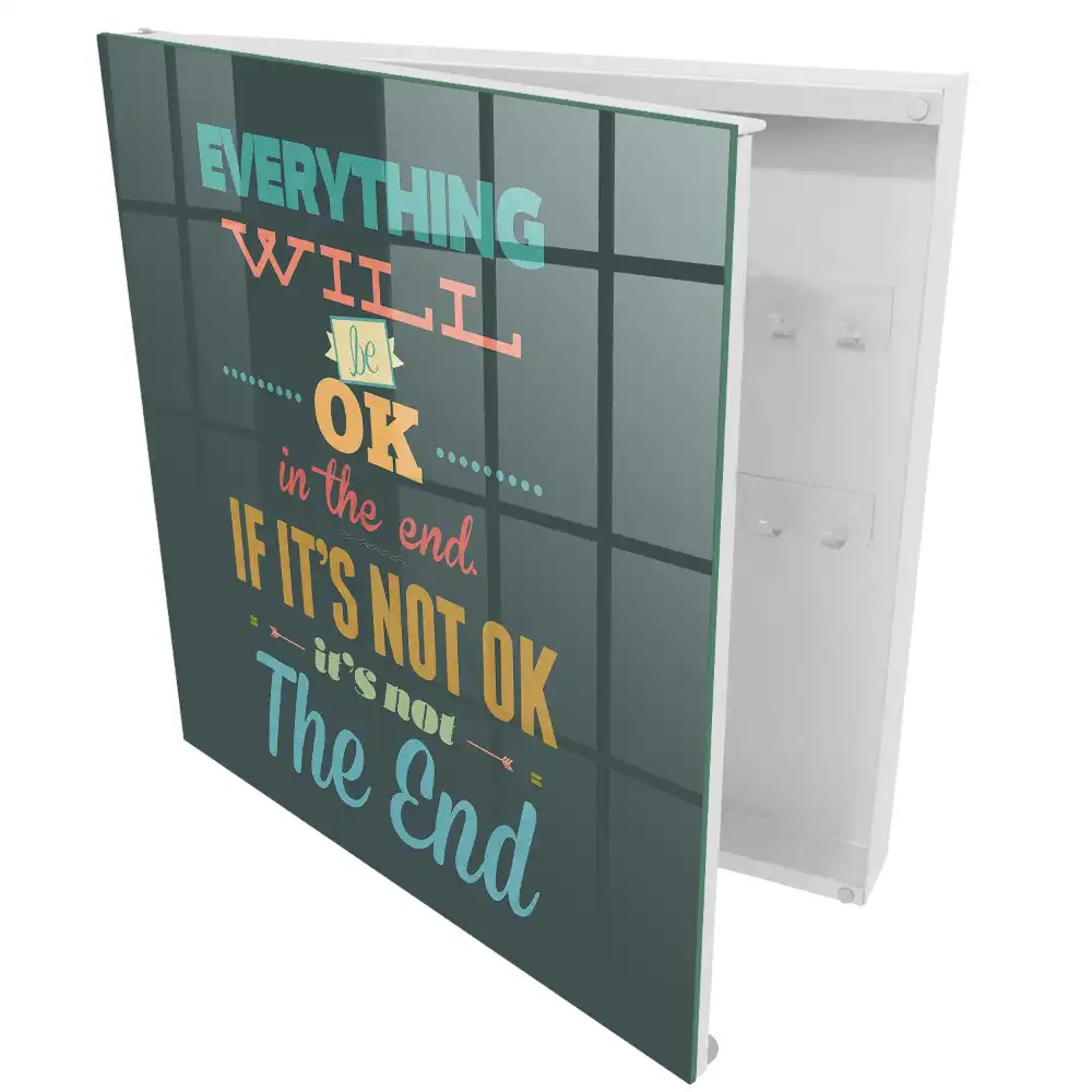 Dulapior pentru chei cu text motivațional și design colorat