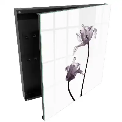 Suport de chei pentru perete cu model de flori delicate pe fundal deschis