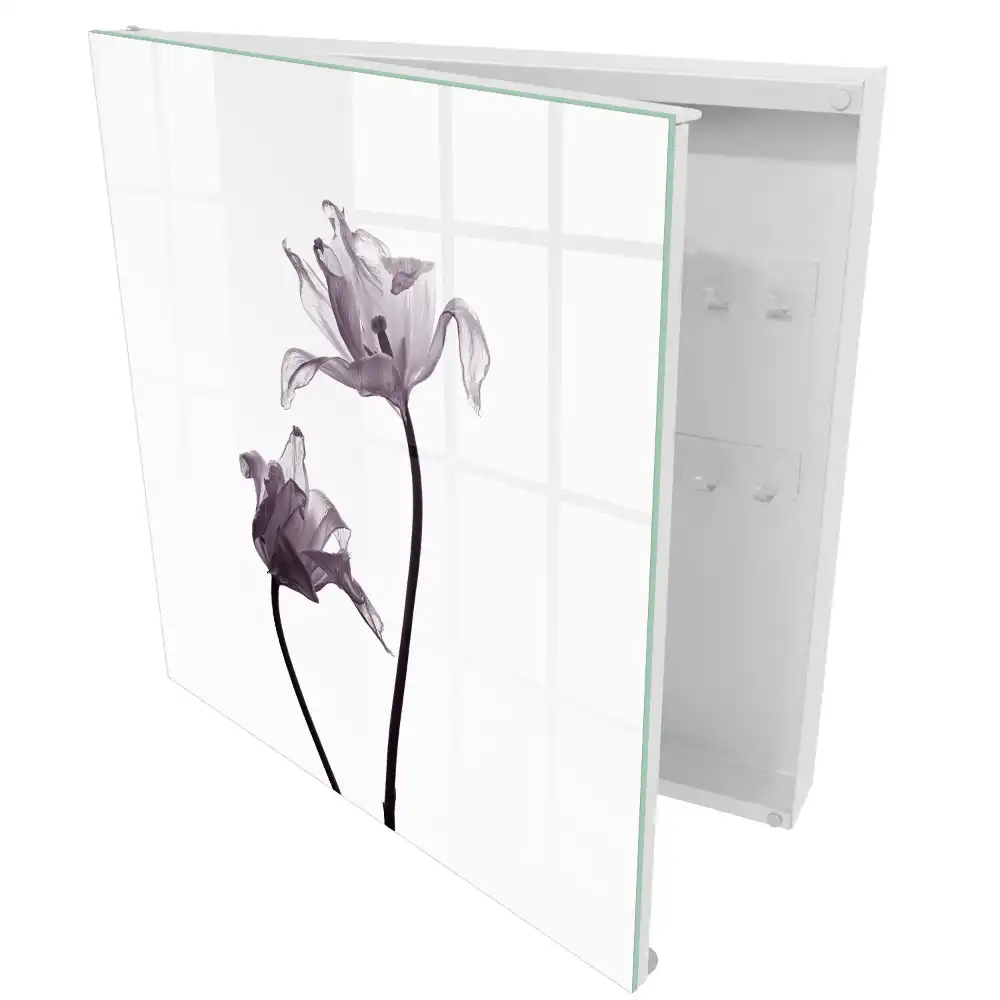 Suport de chei pentru perete cu model de flori delicate pe fundal deschis