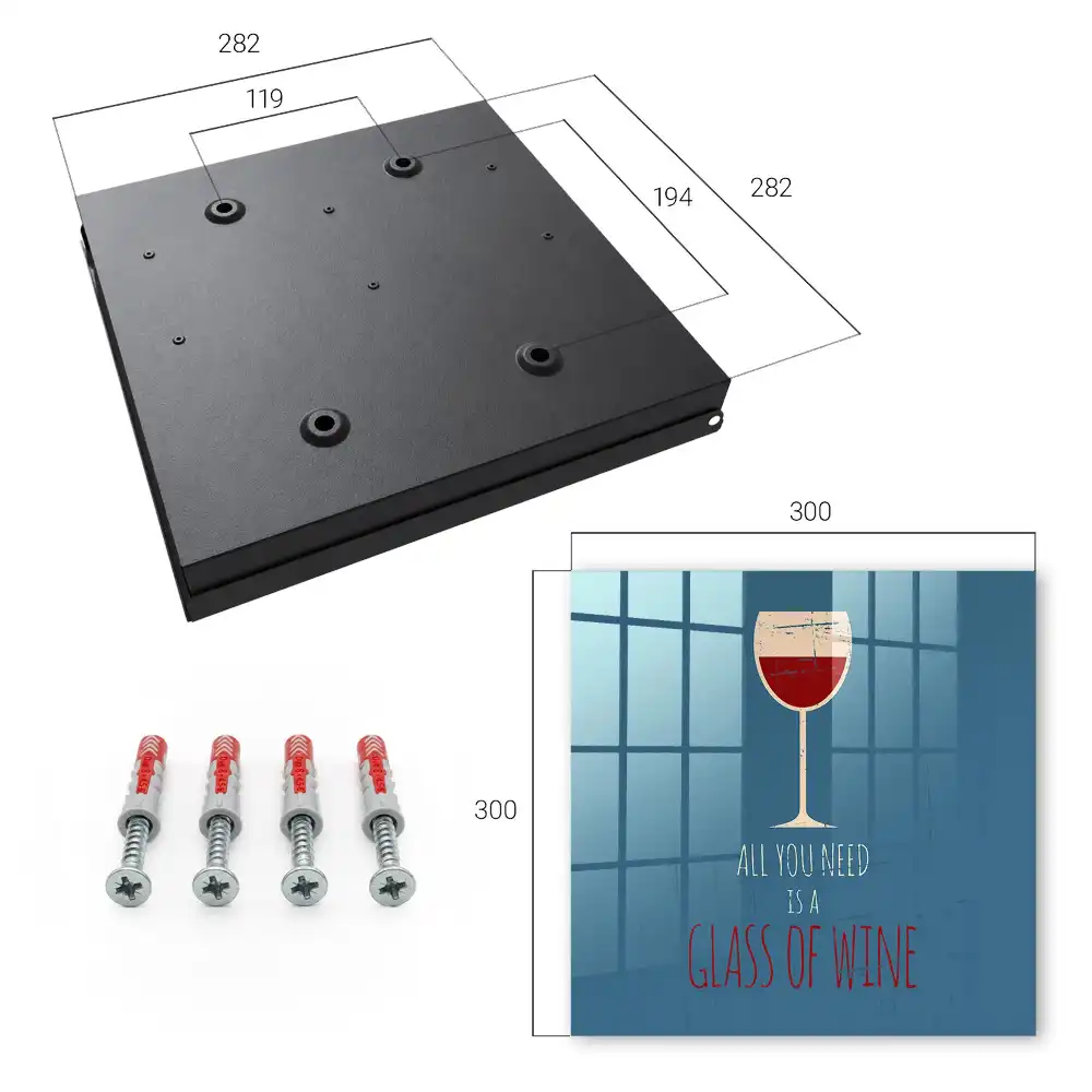Dulapior pentru chei cu suport pentru pahar de vin și mesaj inspirațional