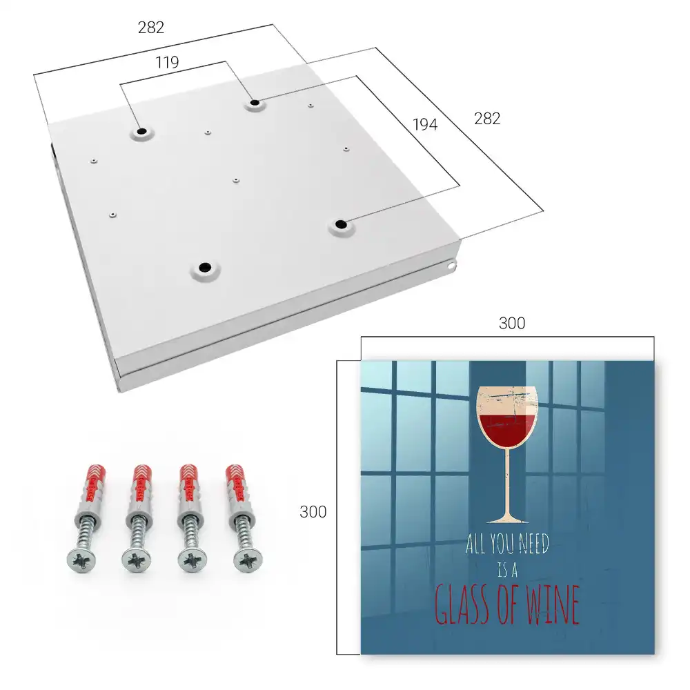 Dulapior pentru chei cu suport pentru pahar de vin și mesaj inspirațional