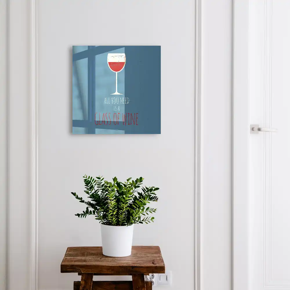 Dulapior pentru chei cu suport pentru pahar de vin și mesaj inspirațional