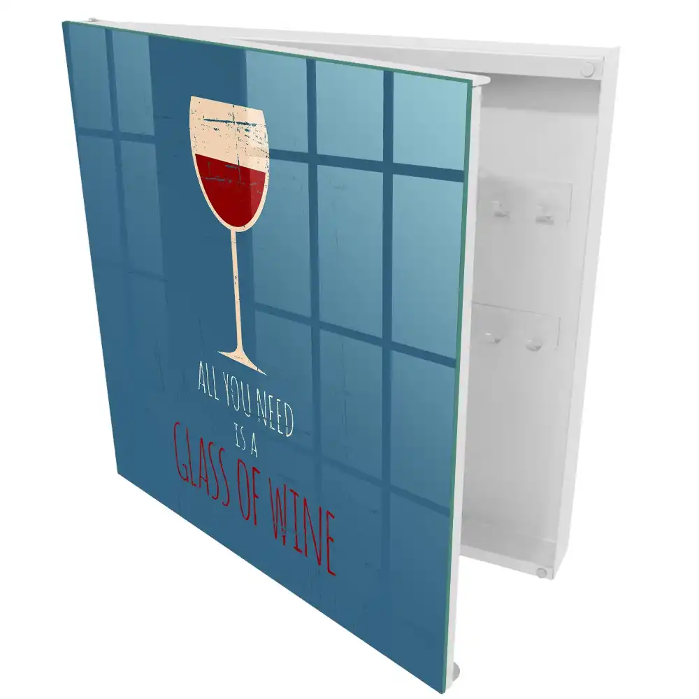 Dulapior pentru chei cu suport pentru pahar de vin și mesaj inspirațional