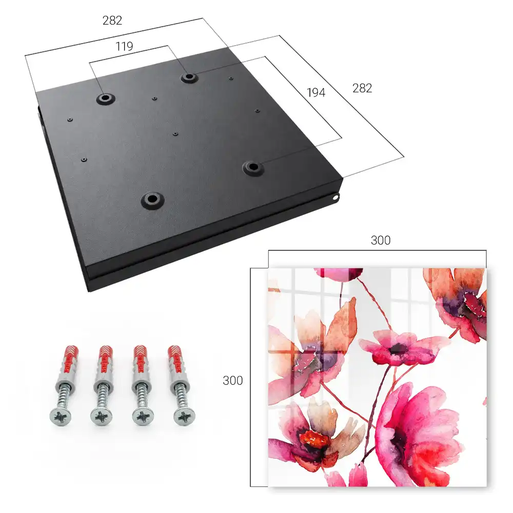 Suport de perete pentru chei cu design floral în acuarelă