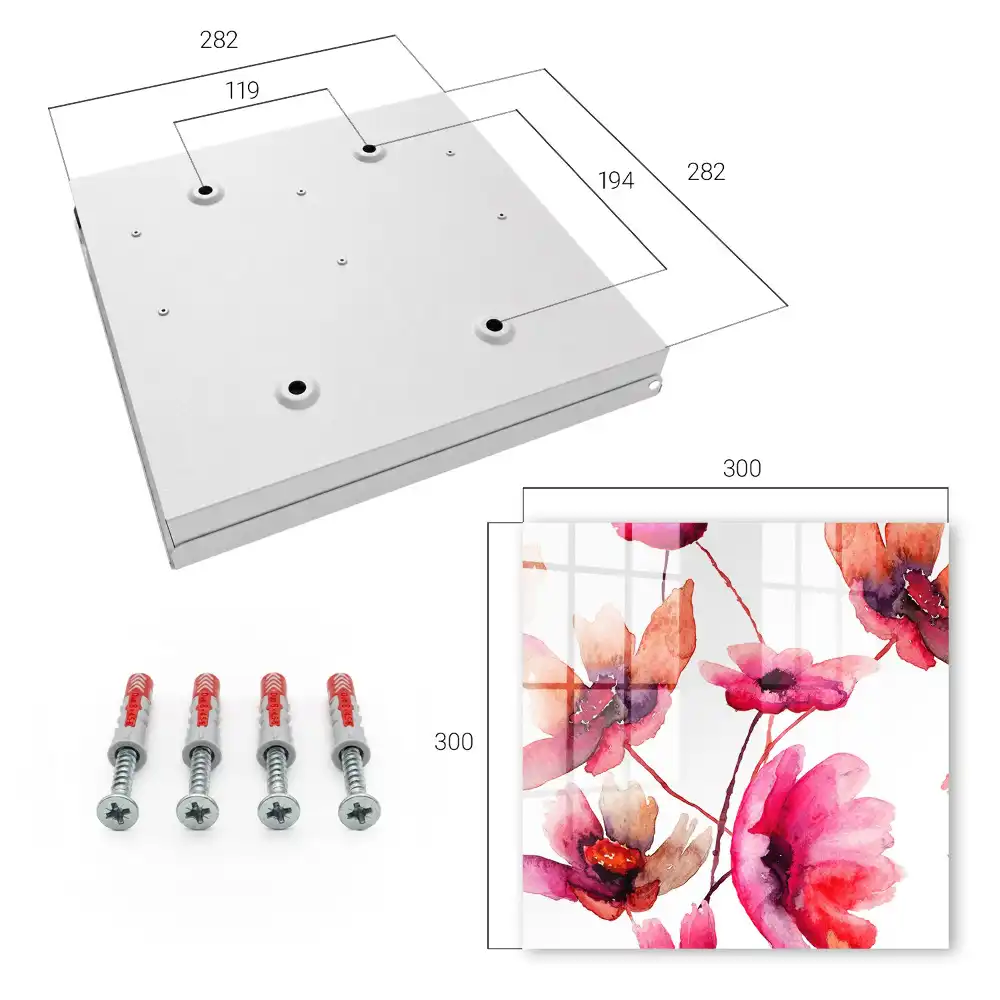Suport de perete pentru chei cu design floral în acuarelă