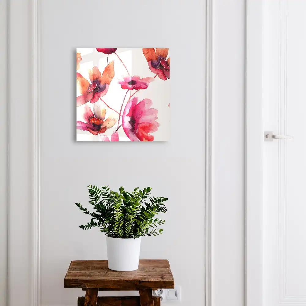 Suport de perete pentru chei cu design floral în acuarelă