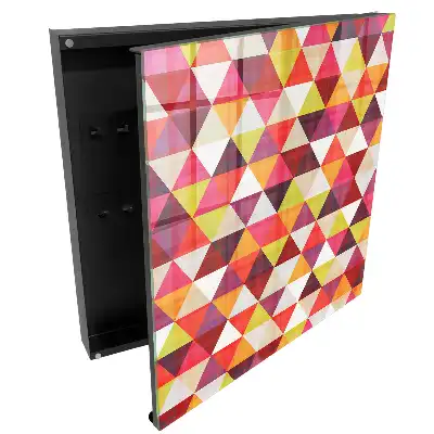 Casetă de chei cu design mozaic din triunghiuri colorate