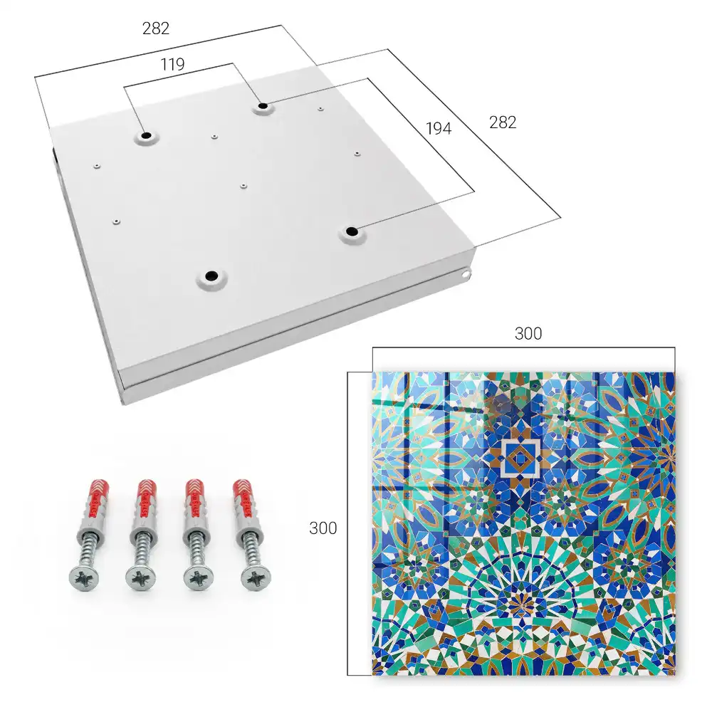 Suport de perete pentru chei cu model geometric din mozaic colorat