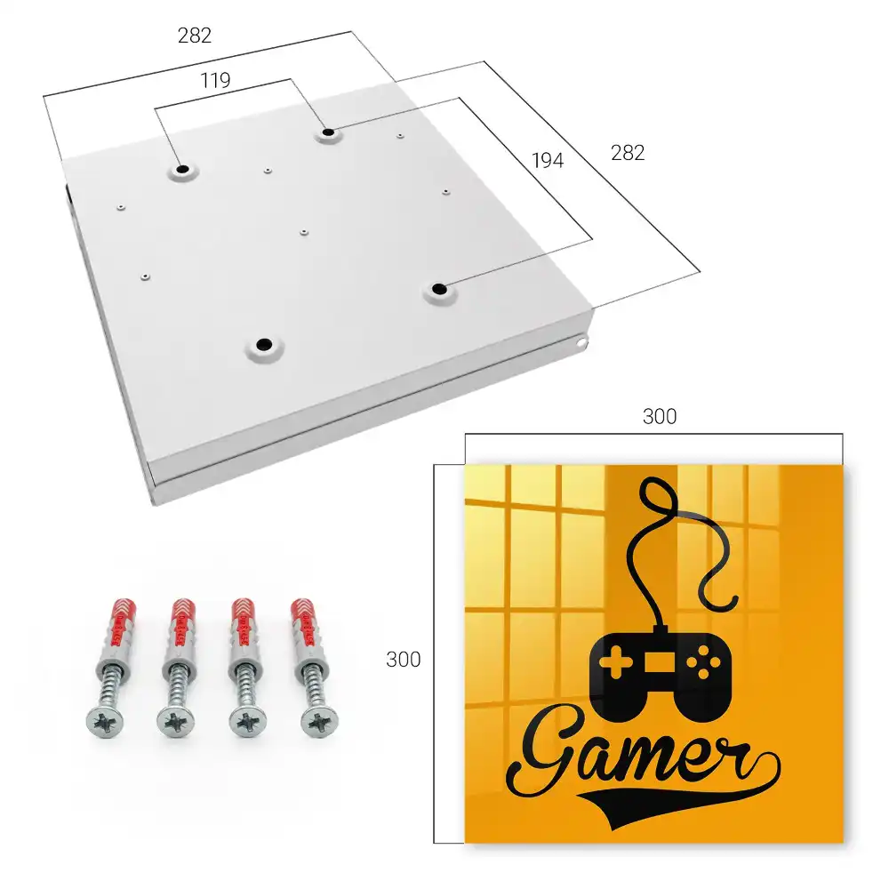Suport de perete pentru chei cu design de controller negru pe fundal portocaliu