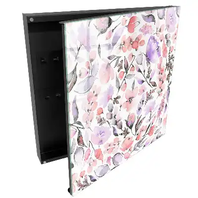 Cutie pentru chei de perete cu model floral în acuarelă