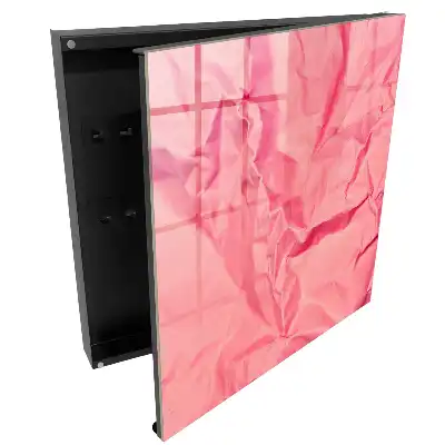 Suport pentru chei de perete cu design din carton roz și textură delicată